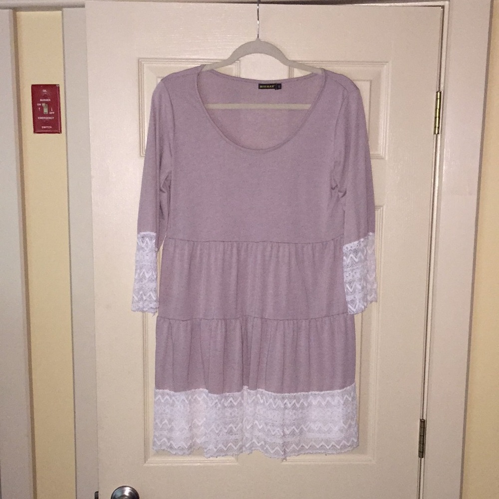 Lace trim bohemian dress